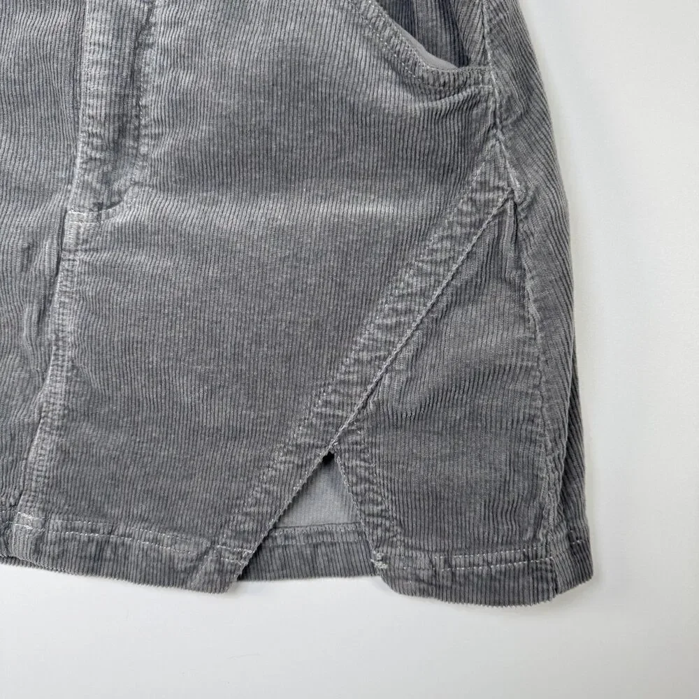 Pilcro Anthropologie Corduroy Mini Skirt Size 4 Gray Cotton‎ Modal Blend Fall
